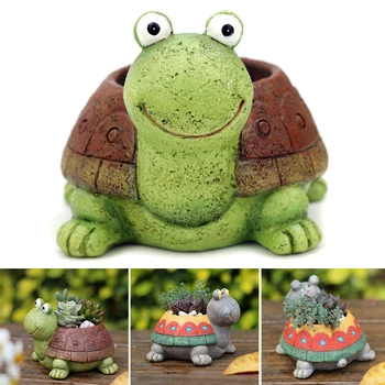 

Newest Resin Turtle Succulent Planter Pot Cactus Flower Pot Micro Landscape Tray