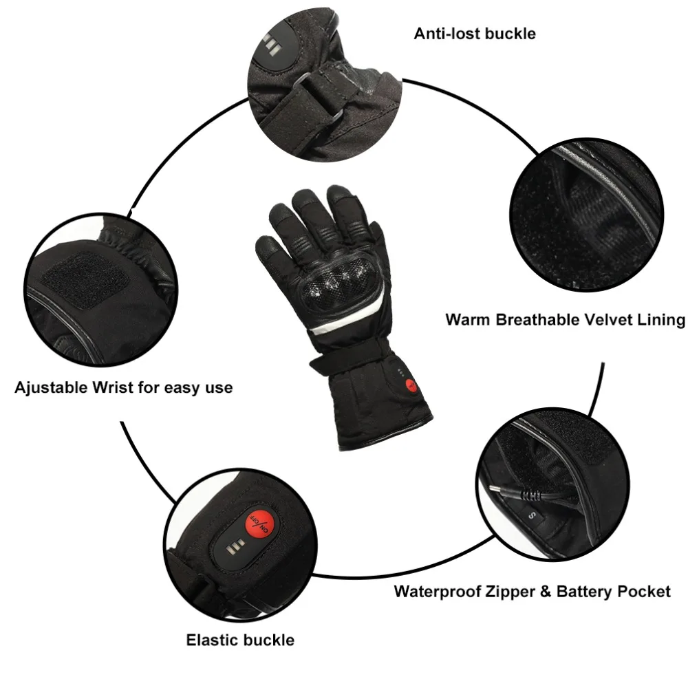 Спаситель мотоциклетные перчатки с подогревом для велосипеда зима на открытом воздухе спортивные перчатки с электроподогревом 3 уровня управления