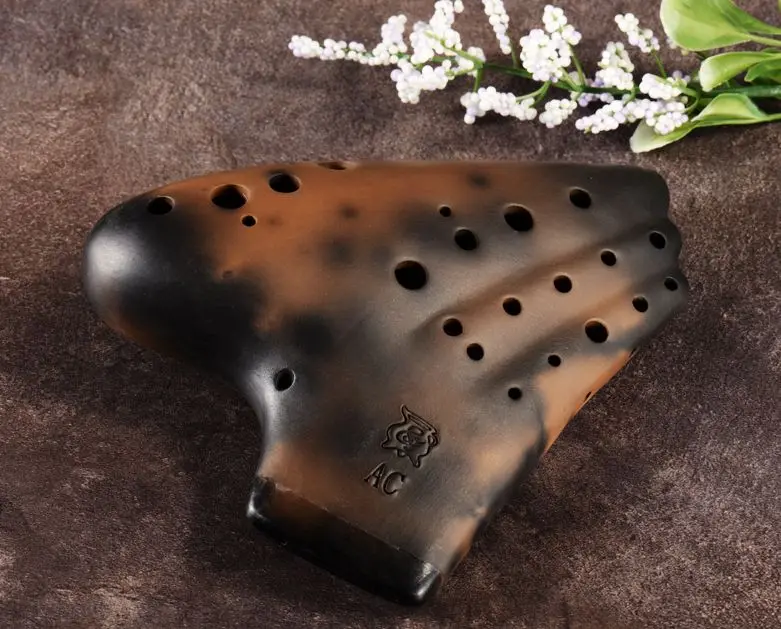 Три трубки Alto C ocarina AC тональная канавка углеродное горение воспроизведение