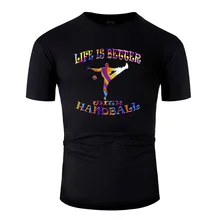 Camiseta de balonmano Vintage para hombres, camisetas 100% de algodón para hombres, camisa de cuello redondo