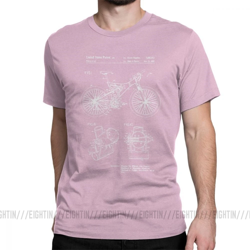Футболки для горного велосипеда, запатентованные изобретатели велосипедиста, байкера, езды на велосипеде, велосипеда, футболки для велоспорта, мужские топы, винтажная хлопковая футболка - Цвет: Розовый