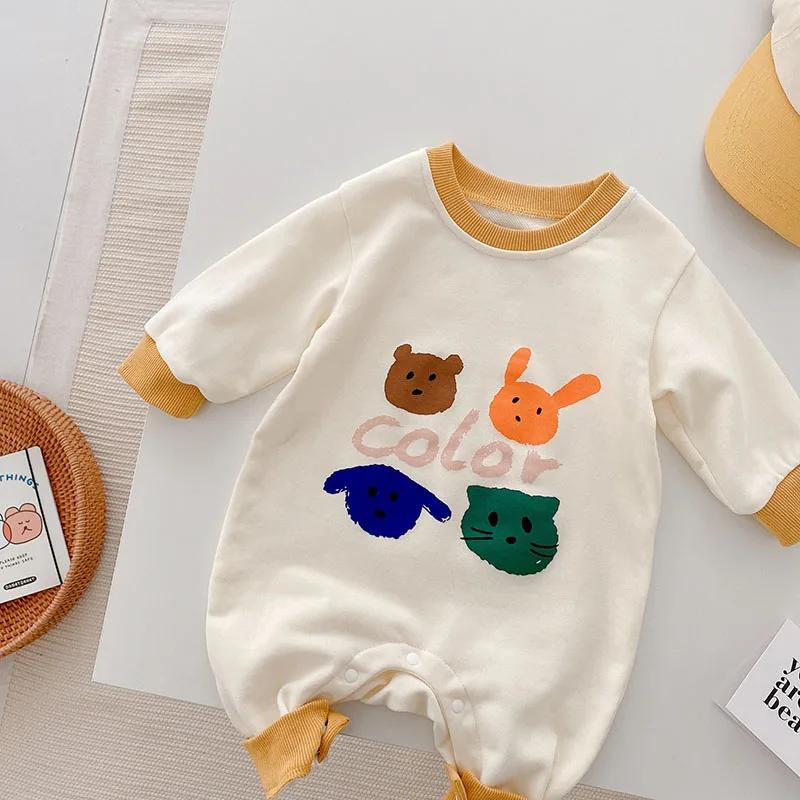 MILANCEL 2022 Autumn New Baby Clothing Cartoon Style Boys Rompers Infant Girls Jumpsuits Girls Outerwear vintage Baby Bodysuits