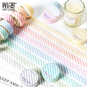 

15mm*3m Diagonal Stripes Fresh Tape Stickers Collage Masking Scrapbook Diary Decoration Tape Journal Sticker Stationery