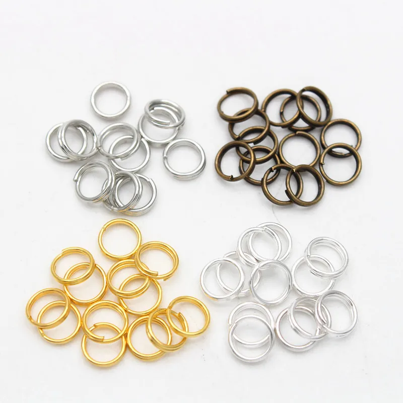 200pcs/lot 4 5 6 8 10mm Double Loops Jump Rings Silver Gold Color Split Rings Connectors For Jewelry Making DIY HK094