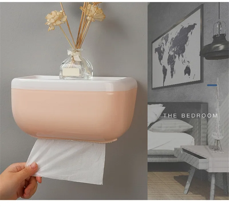 Туалетные кухонные бумажное полотенце держатель Полка водонепроницаемый настенное крепление туалетной бумаги лоток рулон бумаги Труба контейнер для хранения, для ванной коробка ткани