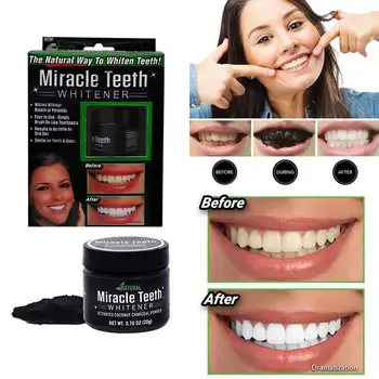 

Black activated carbon teeth cleaning powder Miracle teeth Natural activity Clean tooth powder White bamboo Charcoal dentifrice