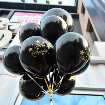 

6 pieces/Set Gold Black Latex Balloons Wedding Decorations metal ballons Helium Birthday Party Decor Supplies Adult kid's Toy