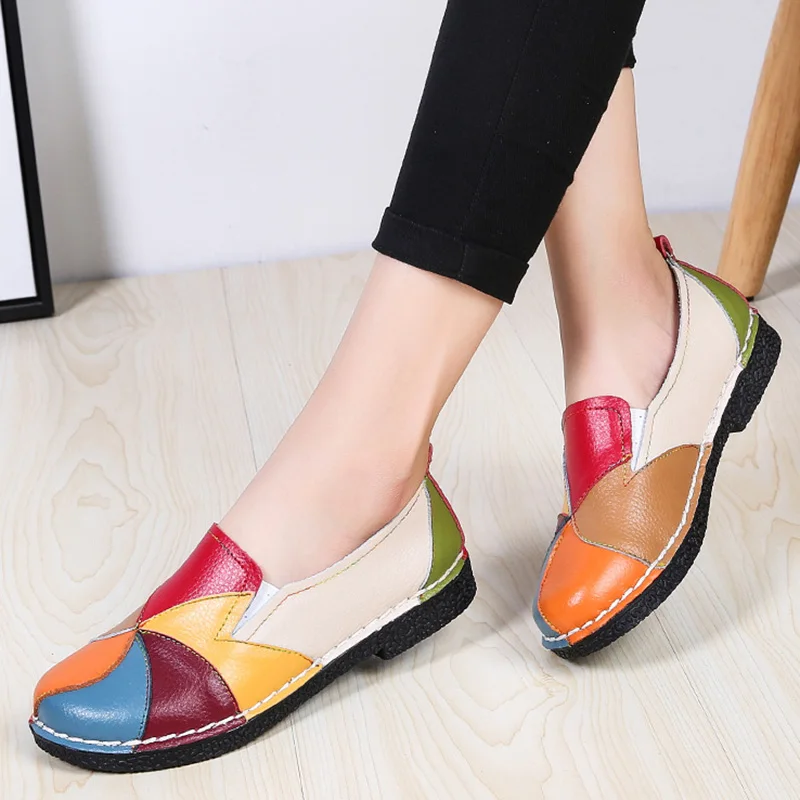 

Women Flats Shoes Women Genuine Leather Women Loafers Comfort Women Shoes Soft Bottom Ladies Shoes Plus Size 42 Mocassin Femme