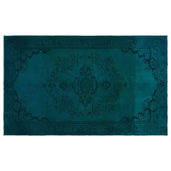 

Handmade Turquoise Vintage Overdyed Turkish Area Rug 165x265 Cm-5'5''X8'8''