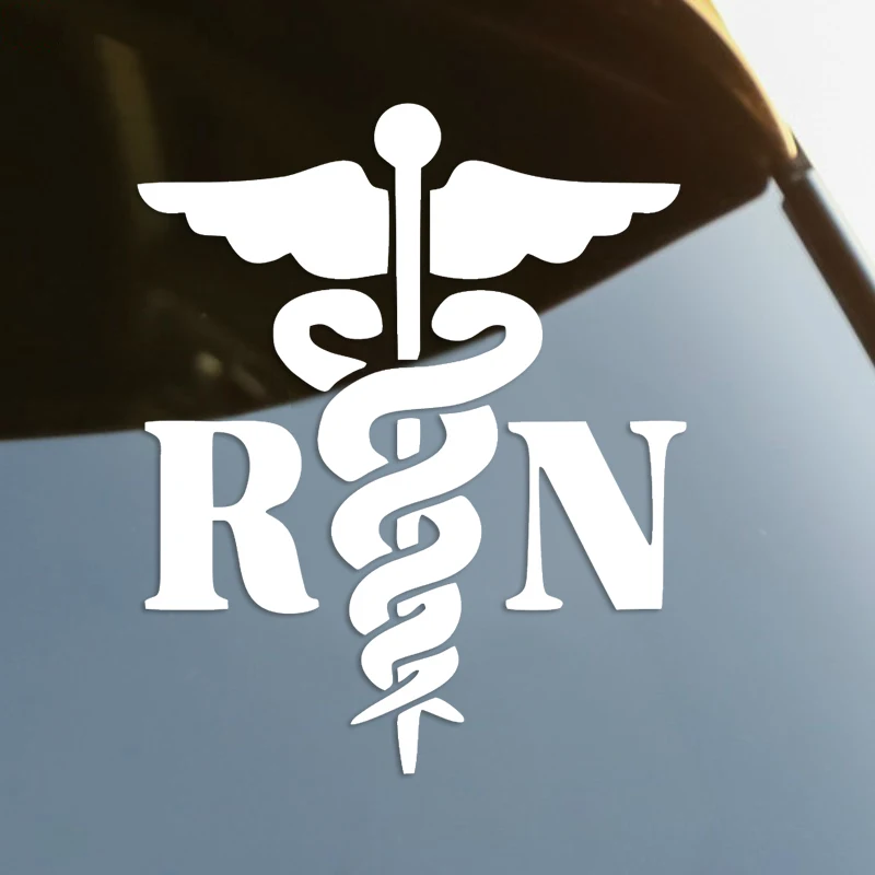 

RN Nurse Caduceus Die-Cut Vinyl Decal Car Sticker Waterproof Auto Decors on Car Body Bumper Rear Window Laptop #S60256