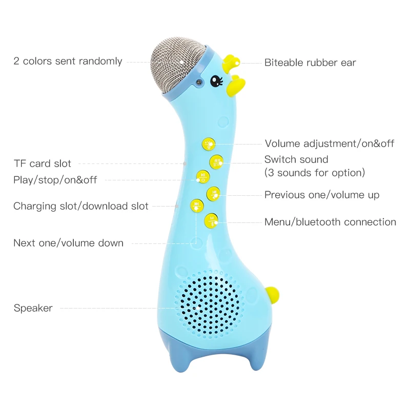 Beiens Милый Забавный детский usb зарядный микрофон олень микрофон караоке Подарок Музыка Пение машина беспроводной карманный KTV игрушка