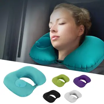 

Portable Travel Soft U-shaped Pillow Automatic Inflatable Neck Pillow Car Head Neck Rest Air Cushion Car Interior Accessories