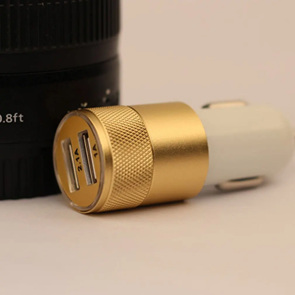 Мини 2 порта USB Автомобильное зарядное устройство 2.1A Универсальный двойной