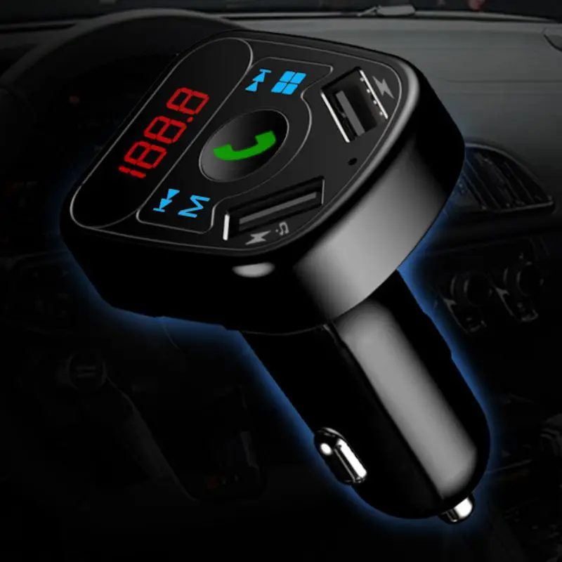 USB зарядное устройство автомобильный комплект громкой связи беспроводной Bluetooth fm-передатчик ЖК MP3-плеер автомобильные аксессуары аудиокабель