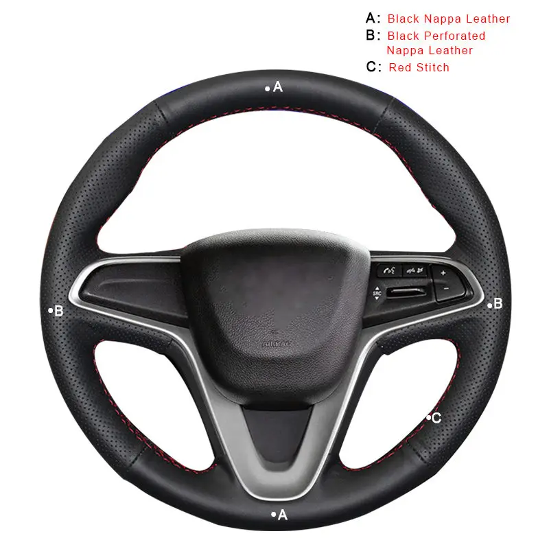 Top Layer Leather Авто оплетка на Руль Обложка для Chevrolet Парус- Lova Aveo Cavalier автомобиля ручной работы - Название цвета: Top Layer Leather