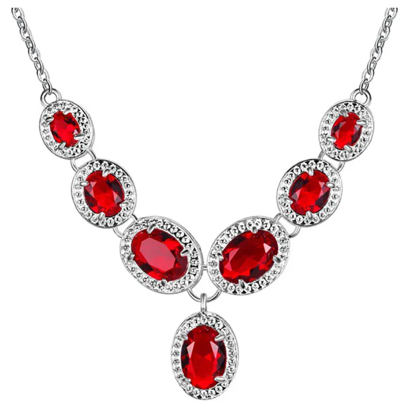 Bague Ringen, винтажное роскошное ожерелье с драгоценными камнями для женщин, 5 цветов на выбор, серебро 925, ювелирное изделие для банкета, элегантное женское ожерелье с аквамариновым Рубином