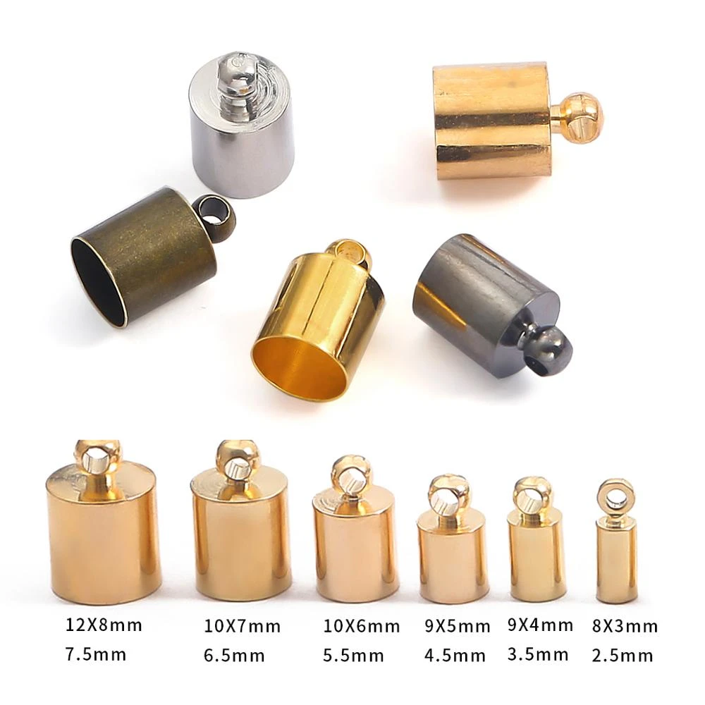 Exquisite End Cap Bead Stoppers DIY Fit 3mm Leather Cords Jewelry Findings 50Pcs Exquisite End Cap Bead Stoppers DIY Fit 3mm Leather Cords Jewelry Findings 50Pcs