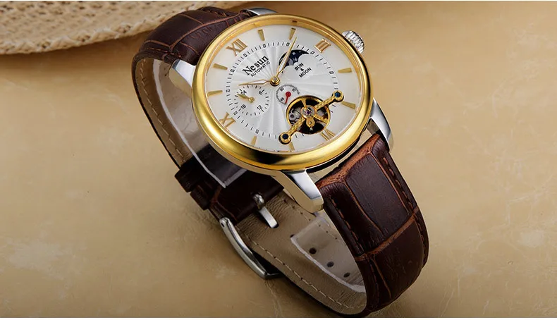 Nesun Skeleton Tourbillon Switzerland часы мужские роскошные брендовые автоматические самовзводные мужские часы сапфировые водонепроницаемые часы N9031-3