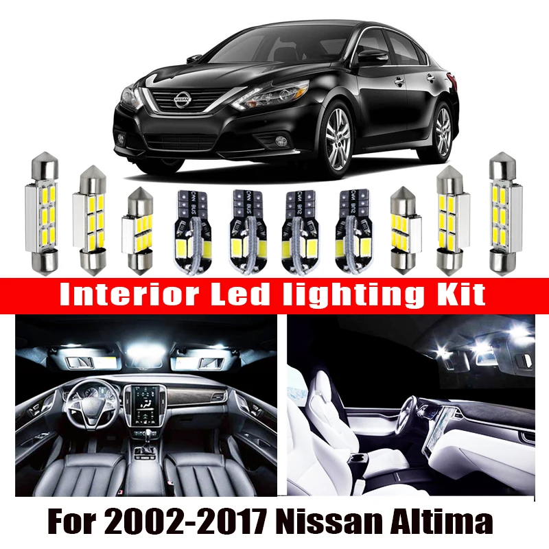 Для 2002 2017 Nissan Altima белые автомобильные аксессуары Canbus без ошибок светодиодный