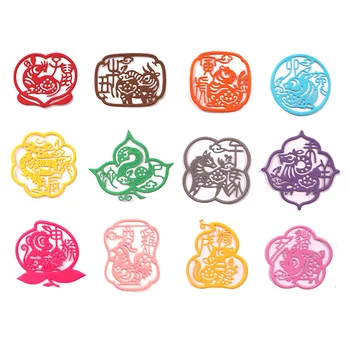 DUOFEN METAL CUTTING DIES 12 Chinese Zodiac Signs shapes cutout stencil DIY Scrapbook Paper Album crafts 2020 new 1