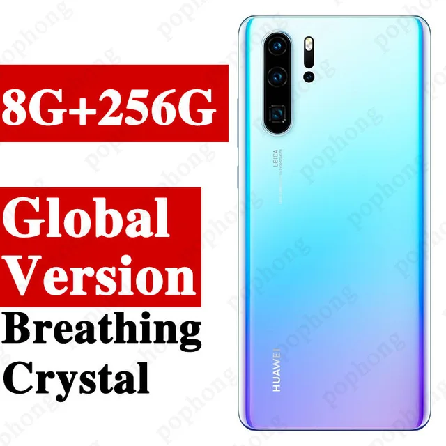 Global8G256G crystal Глобальная Версия Дополнительно huawei P30 Pro мобильный телефон 6,47 ''полный экран OLED Kirin 980 смартфон NFC GPS Android 9,1 5 камер - Цвет: Global8G256G crystal