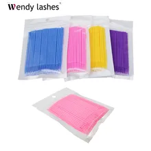 100 pcs Micro Disposable Eyelash Extension Clean Brush Individual Mascara Brush Eyelash Glue Cleaning Stick Makeup Tools