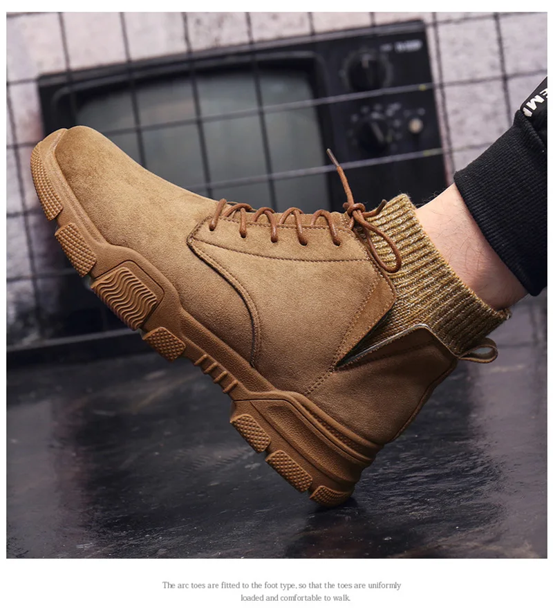Г. Осенне-зимние ботинки мужская зимняя обувь модные мужские ботильоны на толстой подошве Удобная брендовая Зимняя мужская обувь KA1793