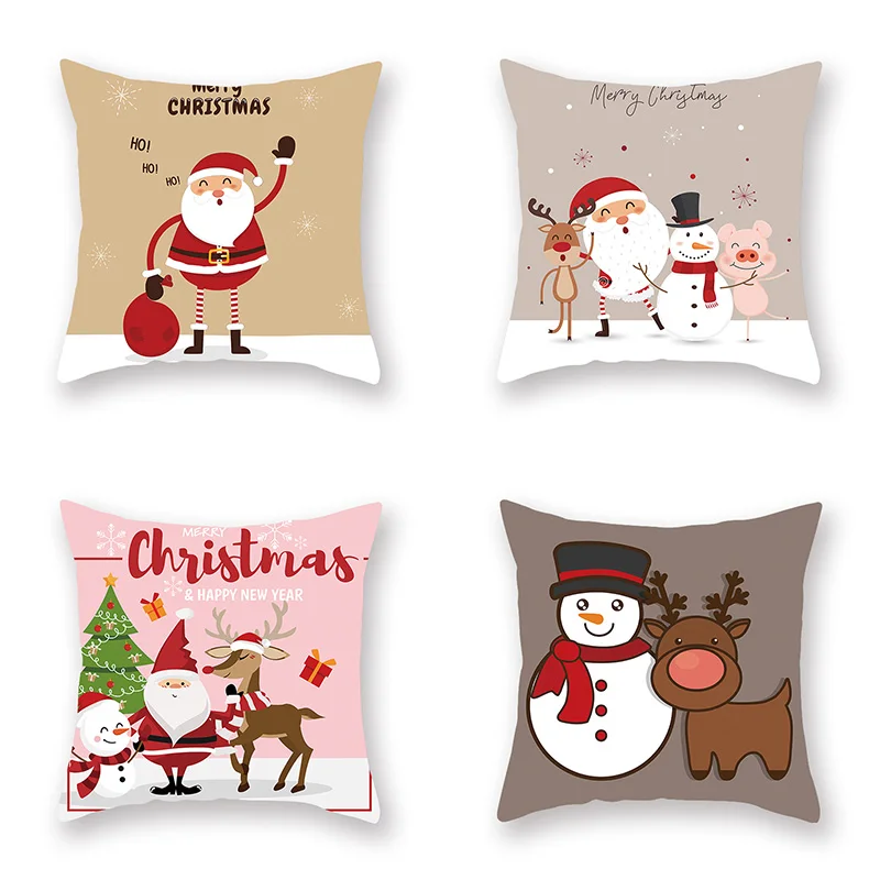 

Christmas Sofa Cushion Cover Nordic Style Home Cushion Santa Claus Pillowcase Car Home Decoration Upholstery