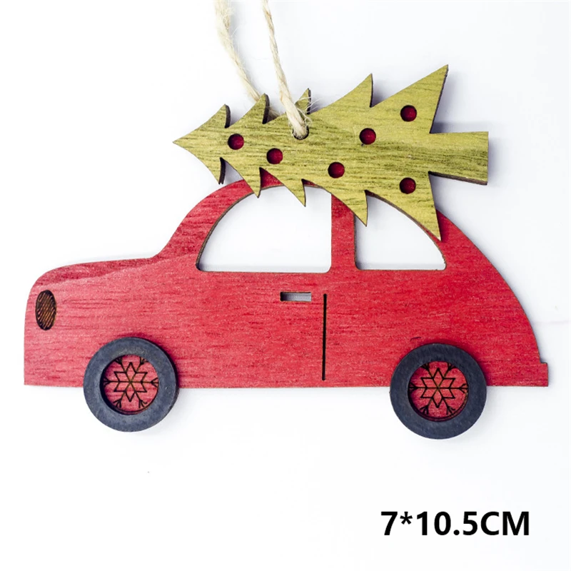 Red Car Noel новогодний деревянный автомобильный Декор веселые игрушки для рождественской елки Рождественский Декор для дома Новогодний Декор Navidad рождественские подарки - Цвет: Red Car