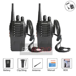 Baofeng – walkie talkie 888S, 2 pièces, Radio bidirectionnelle amateur 5W, UHF 400 470MHz, 16ch, émetteur récepteur UV 5R UV 82 BF 888S 