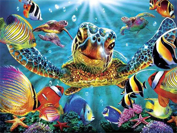 5d Diamond Painting New Flower Tortoise Colorful Home Decor Full  Square/round Mosaic Animal Sea Turtle Embroidery Wall Art - AliExpress