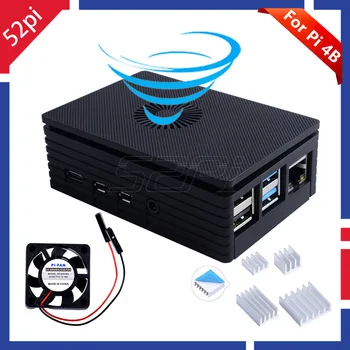 

52Pi ABS Black / White Flip Clamshell Case Enclosure Shell Cover for Raspberry Pi 4 with Cooling Fan Heat sinks for Raspberry Pi