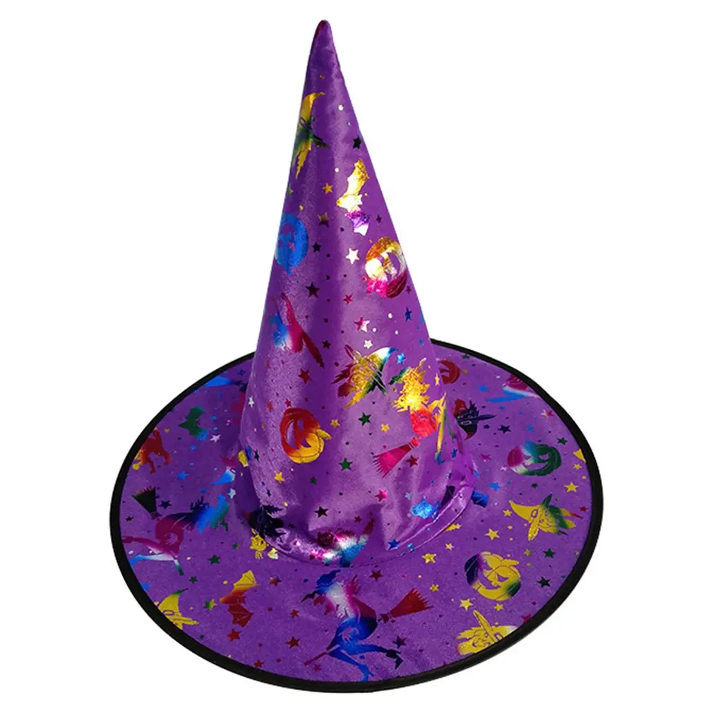

Halloween Hat New Masquerade Props Magician Wizard Hat Children Adult Hot Color Gold Witch Hat Halloween Witch Color Gold Hat