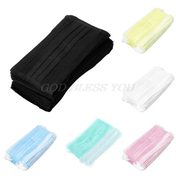 

50Pcs/Set 3-ly Disposable Mouth Mask Non-Woven Earloop Protective Respirator