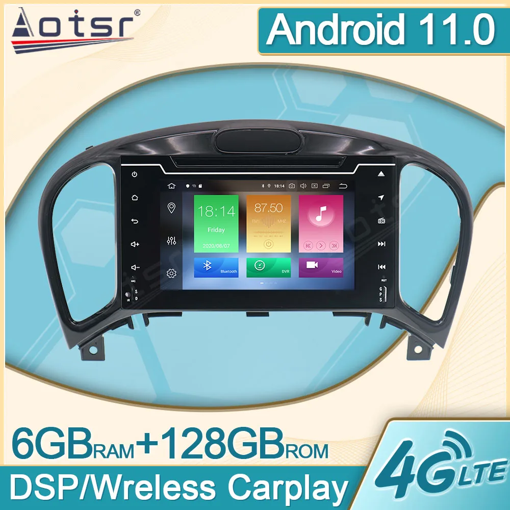 

6+128G Android 11.0 Multimedia Car Radio Player For NIssan Juke 2011 - 2016 2017 GPS Navi Video Carplay DVD Head Unit DPS 2Din