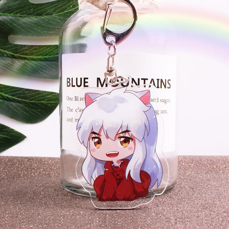 

Anime Inuyasha Cosplay Key Chains Holder Fashion Cartoon Figure Sesshoumaru Kagome Kikyo Keychains Keyrings Jewelry Gift