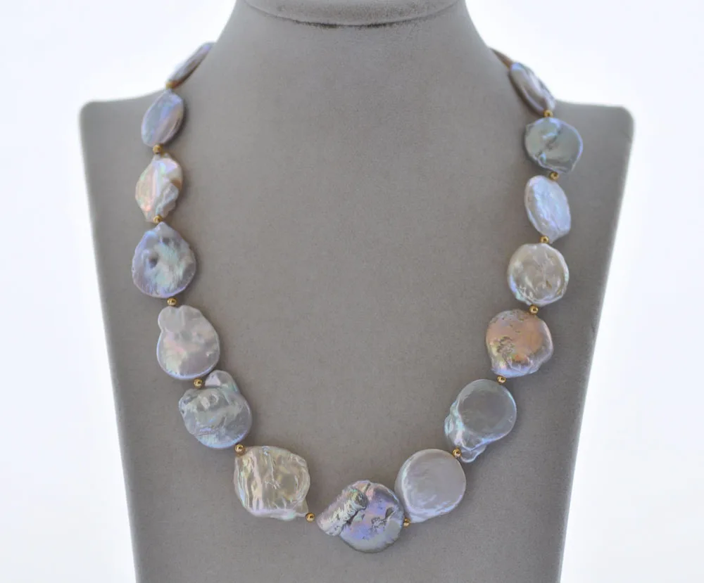 

Цепочка из пресноводного жемчуга с фианитом, 19 дюймов, 23 мм