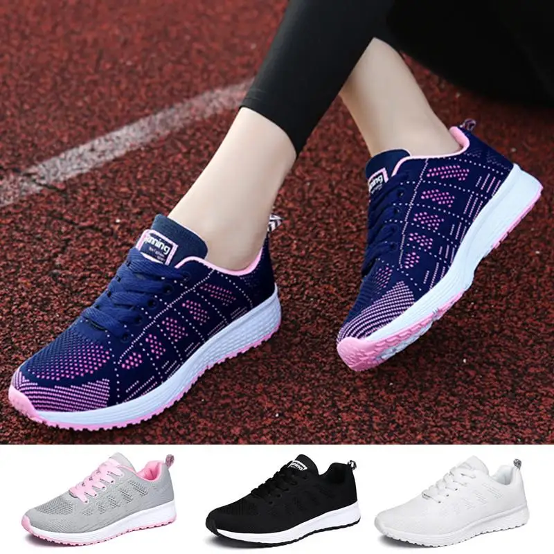 New Sneakers Women Lace-Up Running-Shoes Lightweight Soft Sport Breathable Fashion Casual rZKEeoLpk