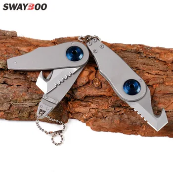 

Swayboo Multifunctional pocket knife sawing tooth cutting rope Portable EDC tool mini key knife folding survival camping knife