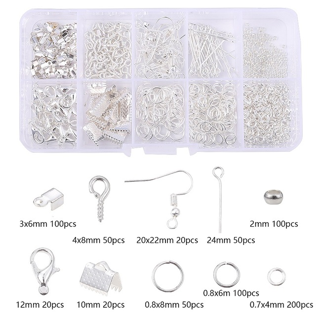 Accessories Jewelry Findings Set Clip Buckle Open Jump Ring Lobster Clasp Earring Hooks DIY Jewelry Making Supplies Kit
