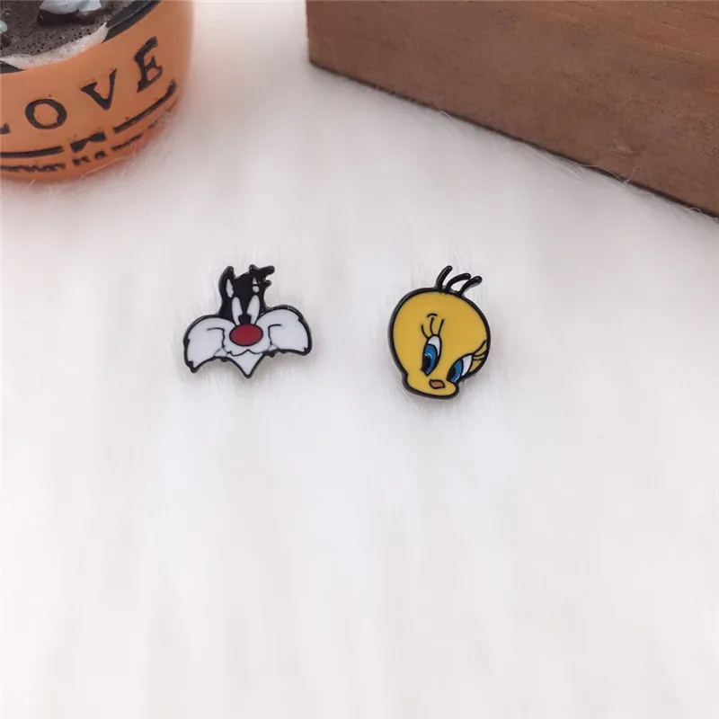 EUPNHY/, 20 пар, милые серьги-гвоздики Looney Tunes с мультяшным выражением гипоаллергенно, серьги для женщин, ювелирные изделия для девочек
