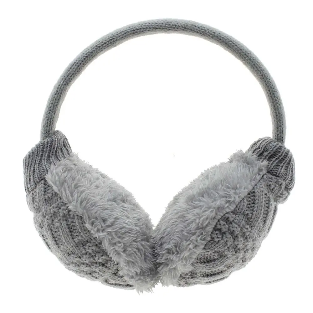 1pc Fashion Removable Winter Earmuffs Women's Warm Unisex Ear Cover Knitted Plush Earwarmers Easy Cleaning Earwarmers Hot Sale - Цвет: grey