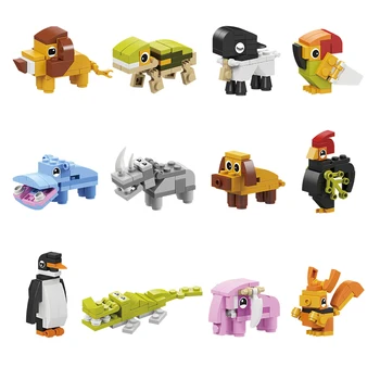 

12 In 1 Children Creative Animal Building Blocks Animal Kingdom Assembly Toy Model Educational Toy Gift For Children Kid Adult