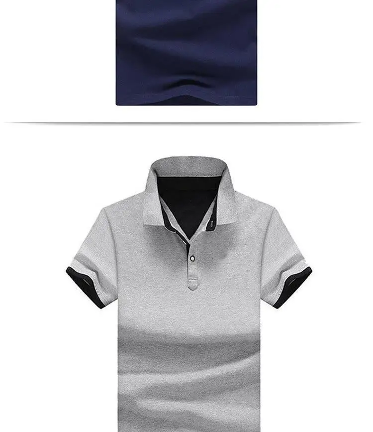 OLOEY новые модные однотонные мужские рубашки поло с отворотом воротник Slim Fit Топы Повседневные Классические мужские футболки поло рубашки S-5XL