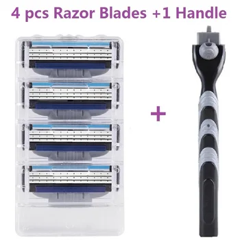 

1 handle + 4 blade and 1 handle + GLTP1blade manfacial care shaving cassettes men shaving blades Compatible gillettee Mache 3