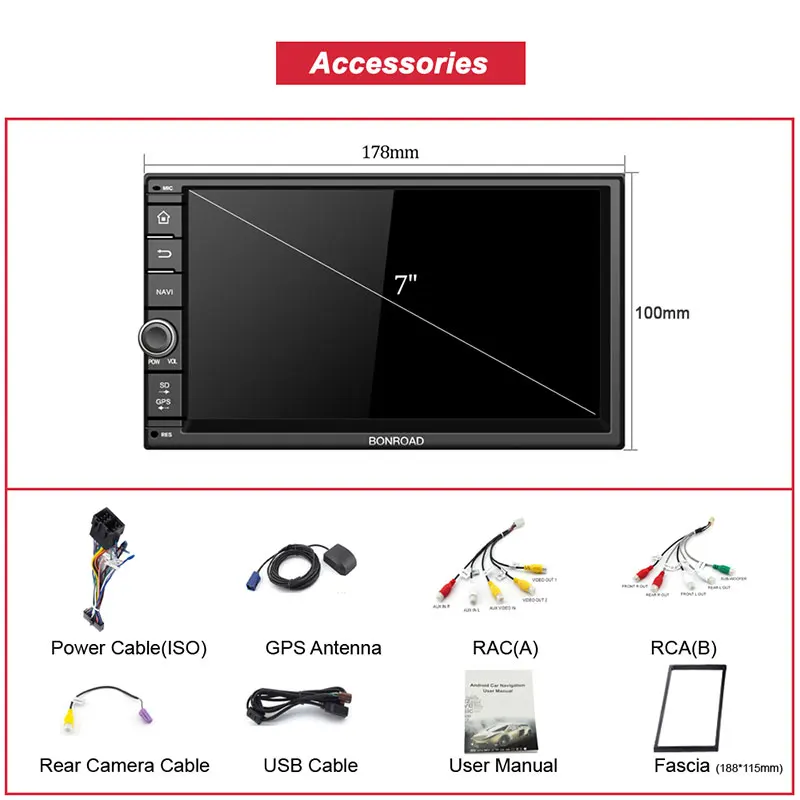 Flash Deal Bonroad 7" 8core Android 8/9.0 PX5 Car Multimedia Player For Nissan Car stereo receiver DVD with radio GPS Navigation Video 5