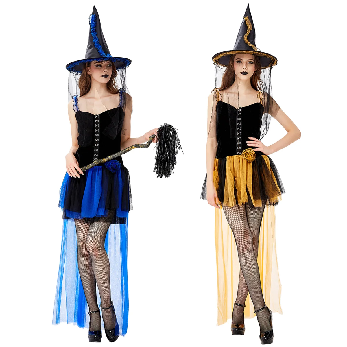 

Witch Cosplay Costumes for Halloween Party Carnival Women Ladies Gothic Dress Outfits Stage Performance Witch Fancy Dress Up