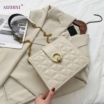 

Women Round Hasp Messenger Handbags Leather Lattice Pattern Shoulder Trunk Bags Popular Simple Female Daily Bag