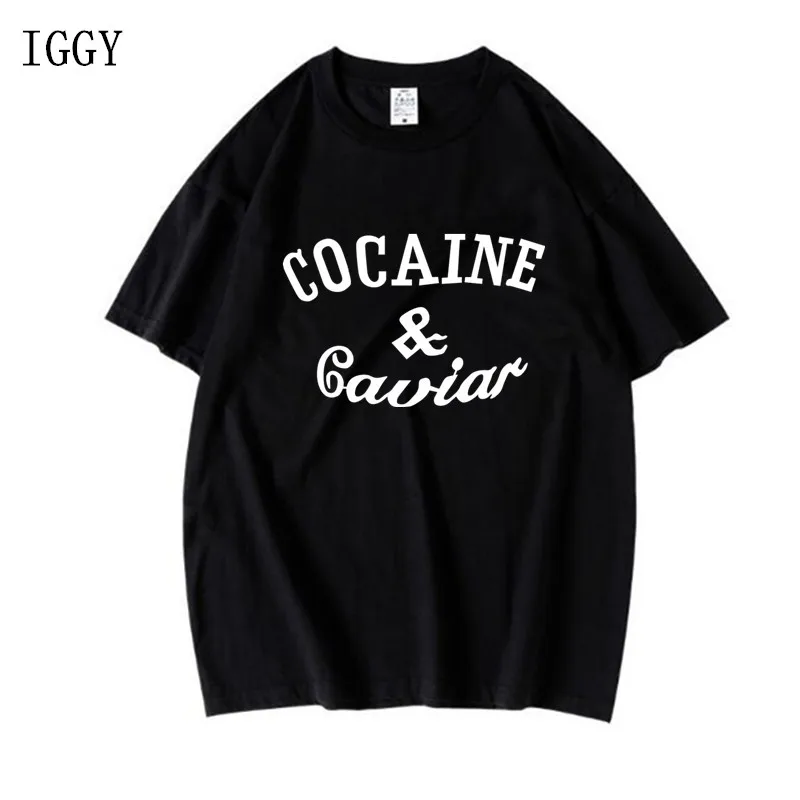 IGGY Новая Мужская хлопковая футболка с коротким рукавом COCAIN & CAVIAR мужская