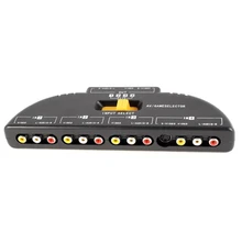 4-Way Audio Video AV RCA Switch Game Selector Box Splitter Black